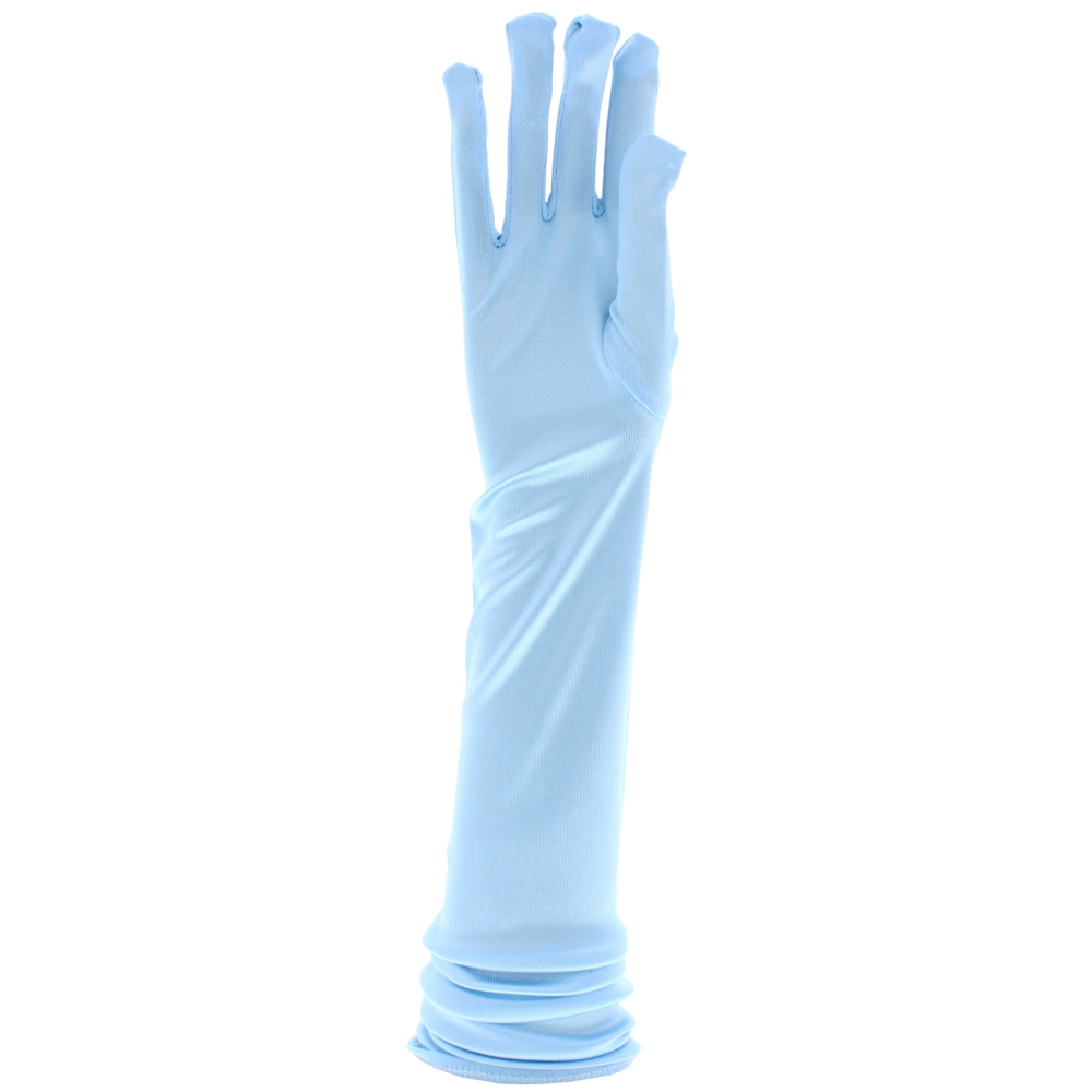 Zac's Alter Ego - Baby Blue Long Satin Handschoenen - Blauw